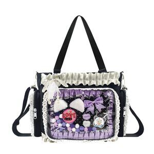 7687 Ita Bag,DIY Pin Display Bag with Insert and Accessories,4 Color Anime